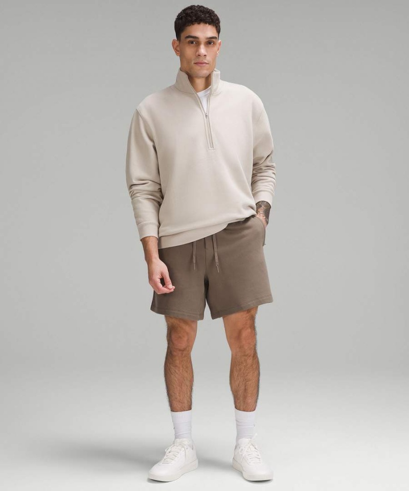 Lululemon Steady State Half Zip Sweatshirts Herren Beige | 0854DMNWG