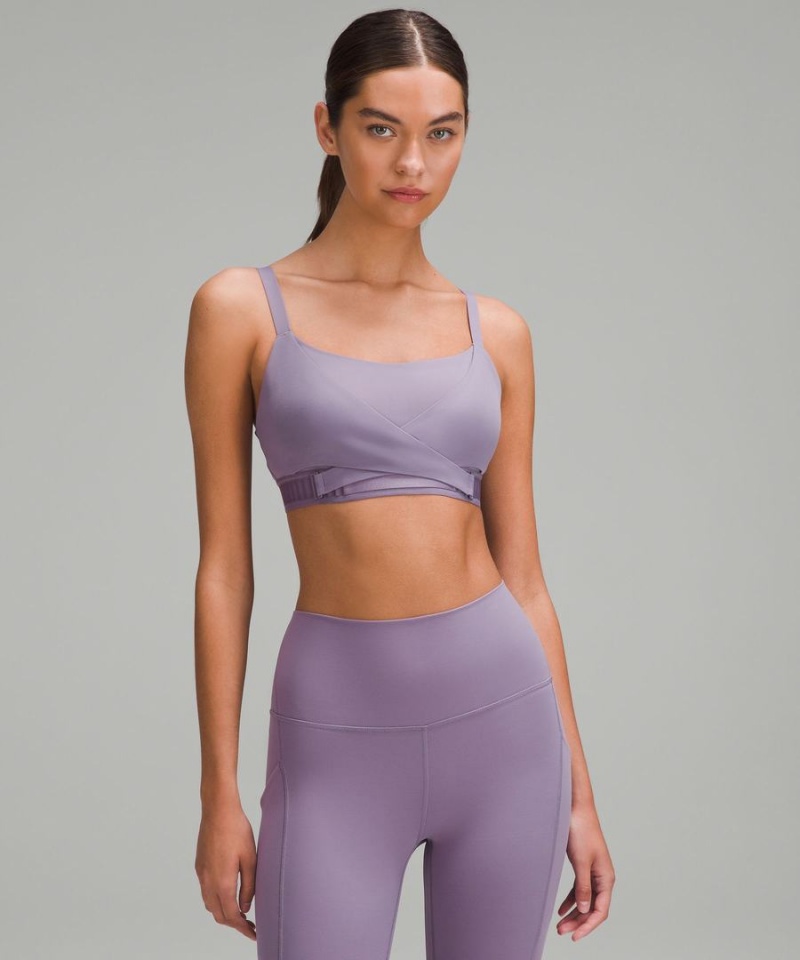 Lululemon Super-Soft Adjustable Recovery Bra Light Support, B-D Cups Sport BH Damen Lila Grau | 4350MWKRC