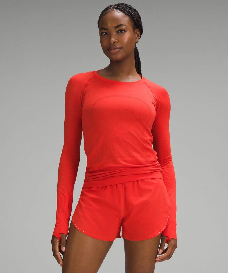 Lululemon Swiftly Tech 2.0 Langarmhemd Damen Rot | 5728QOVTH