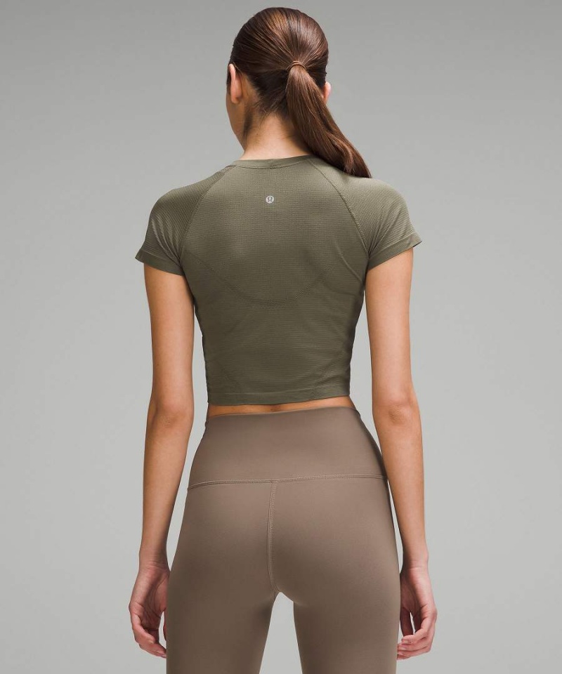 Lululemon Swiftly Tech Cropped 2.0 Kurzes-Sleeve T-shirts Damen Dunkelgrün | 0429SCOLE