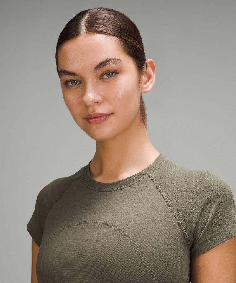 Lululemon Swiftly Tech Cropped 2.0 Kurzes-Sleeve T-shirts Damen Dunkelgrün | 0429SCOLE