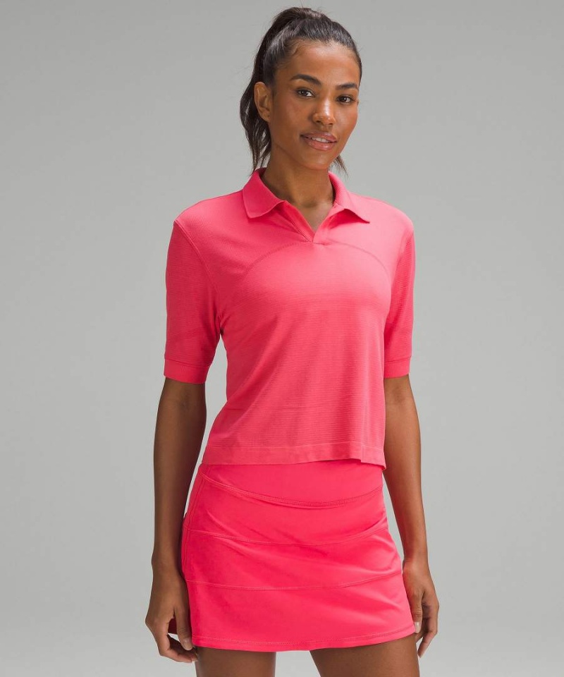 Lululemon Swiftly Tech Relaxed-Fit Polo Shirts Damen Rot | 7398BOITQ