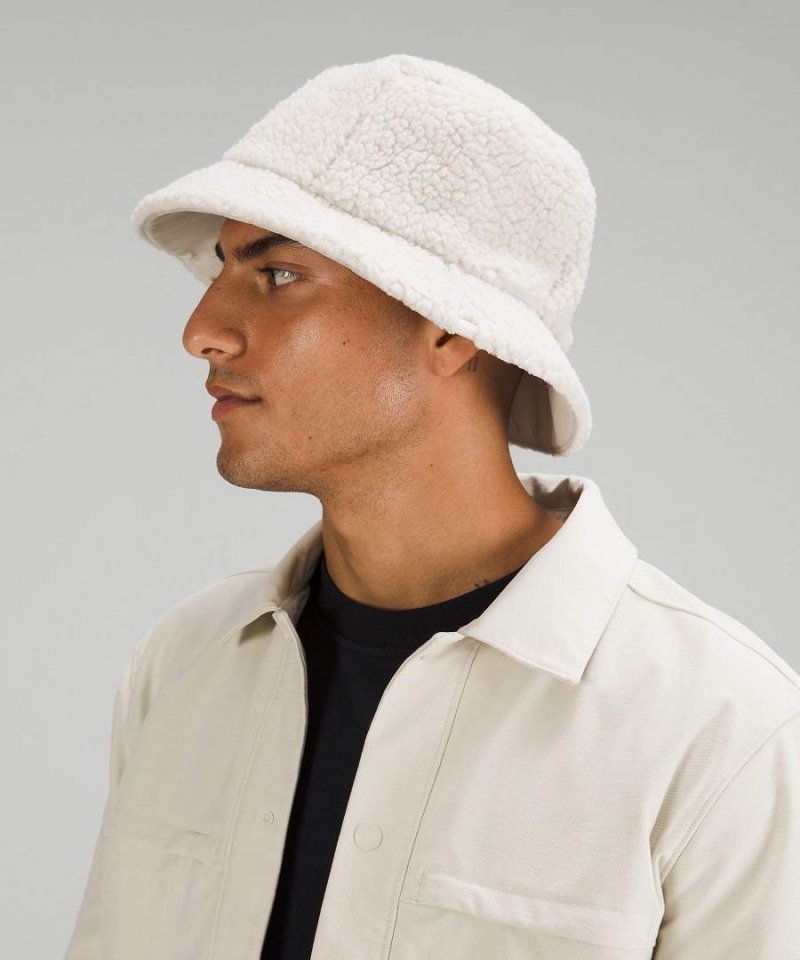 Lululemon Textured Fleece Bucket Hüte Herren Beige Weiß | 2678NBCFP