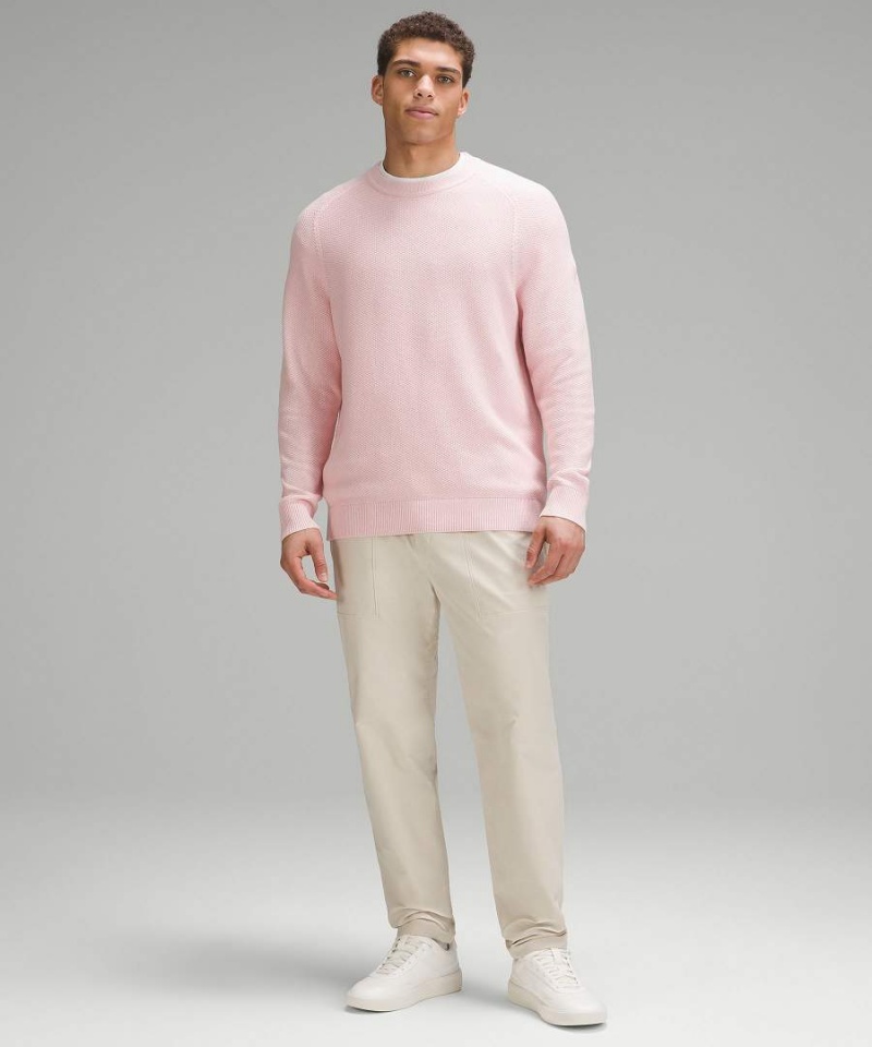 Lululemon Textured Knit Crewneck Pullover Herren Rosa | 7680LCNKT