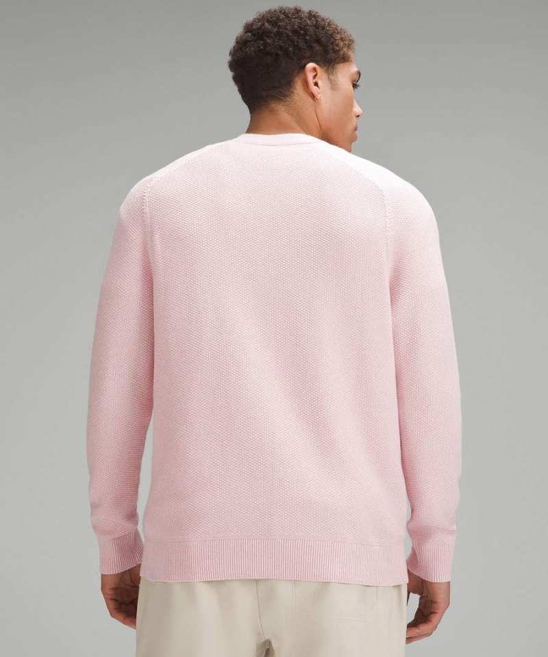 Lululemon Textured Knit Crewneck Pullover Herren Rosa | 7680LCNKT