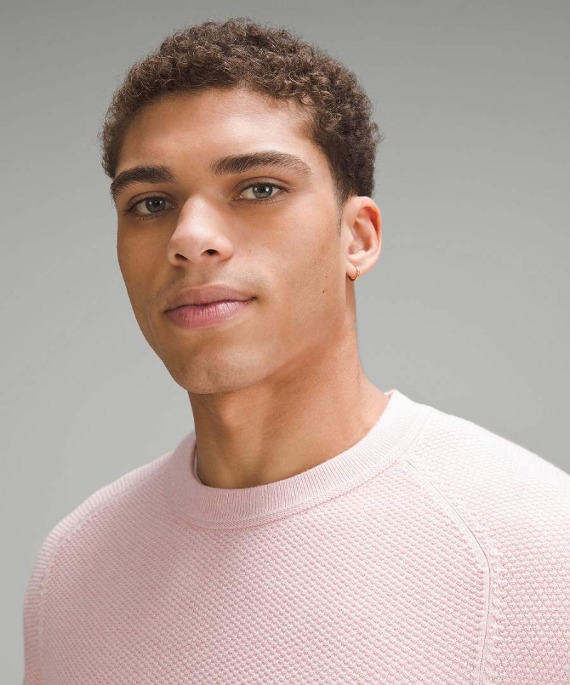 Lululemon Textured Knit Crewneck Pullover Herren Rosa | 7680LCNKT