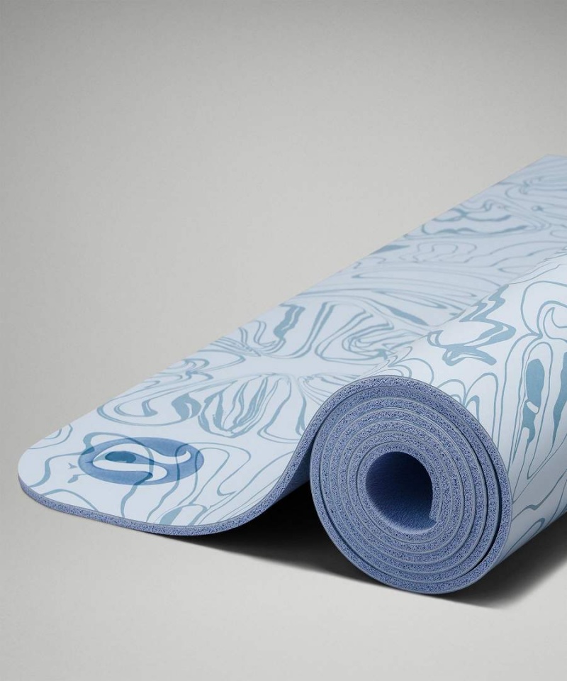 Lululemon The Mat 5mm Made With FSC™ Certified Rubber Motif Yogamatten Herren Blau Beige Blau | 7062SNMJA