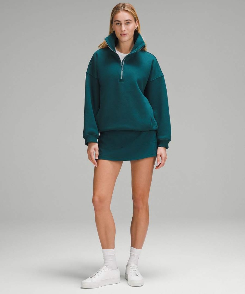 Lululemon Thick Fleece Half Zip Sweatshirts Damen Türkis | 9135AYJCE