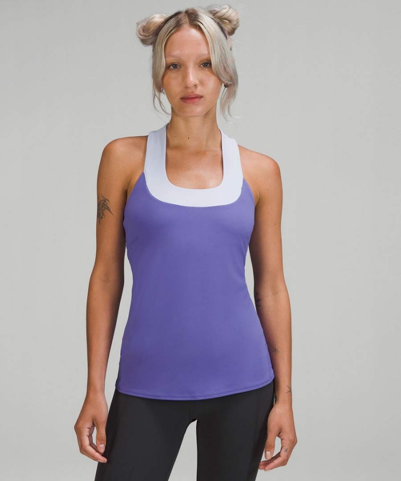 Lululemon Throwback Scoop Neck Tanktop Damen Indigo Blau | 0124BKPUY