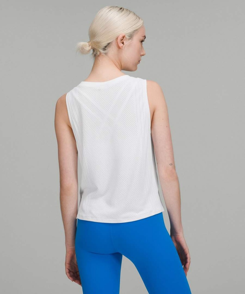 Lululemon Train to Be High-Low Hem Tanktop Damen Weiß Weiß | 5012RTIQK