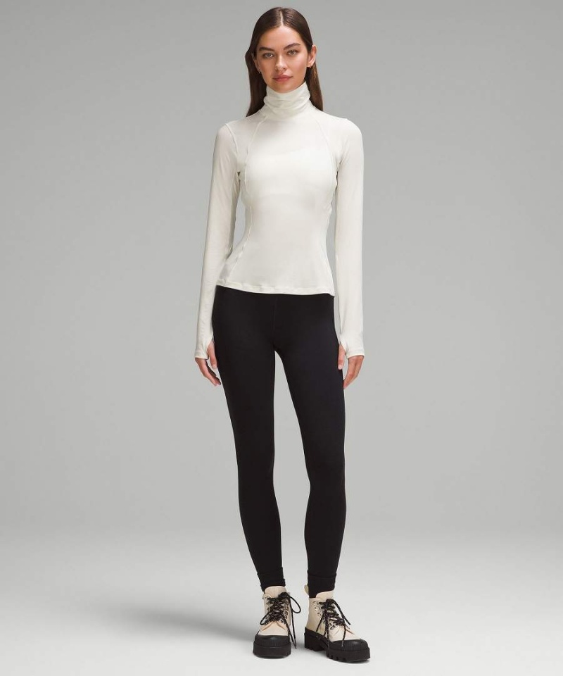 Lululemon Turtleneck Base Layer Langarmhemd Damen Beige | 6742YXONH