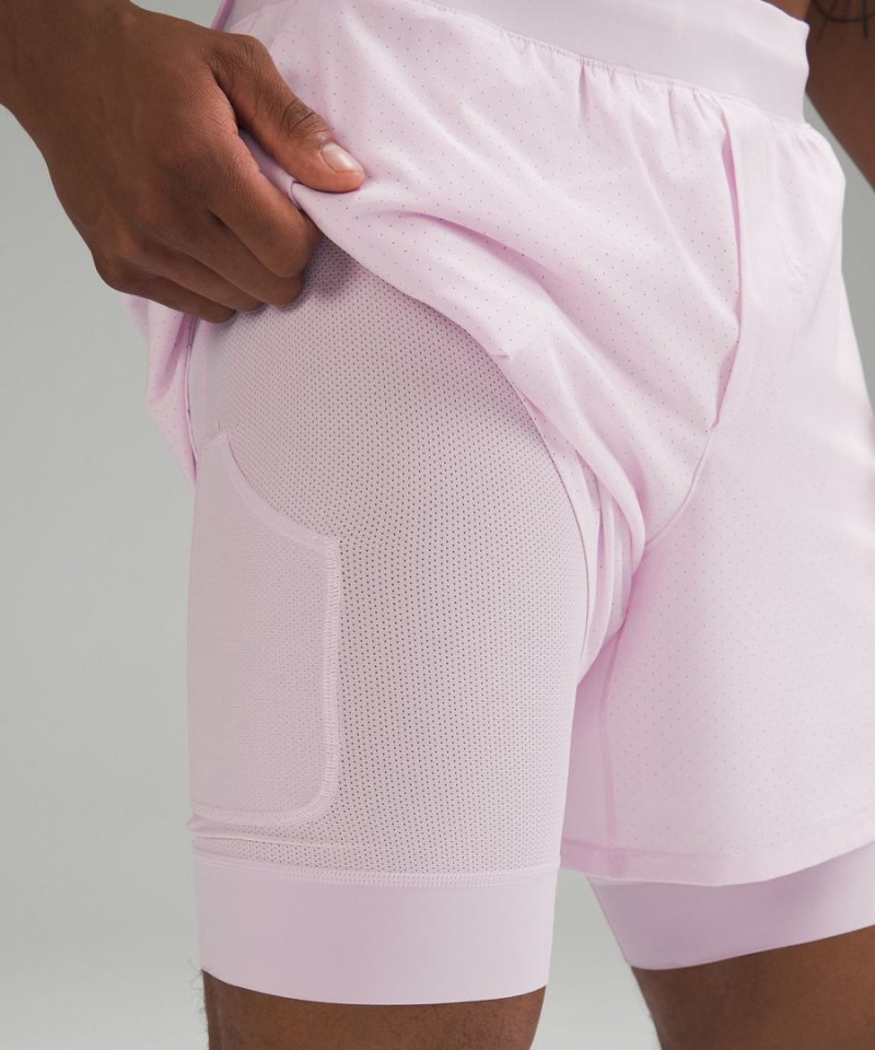 Lululemon Vented Tennis Kurze Hose Herren Rosa | 5183WVQXM