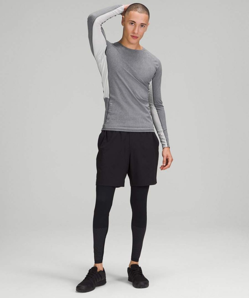 Lululemon Vital Drive Sport Langarmhemd Herren Grau | 9654GQDFC