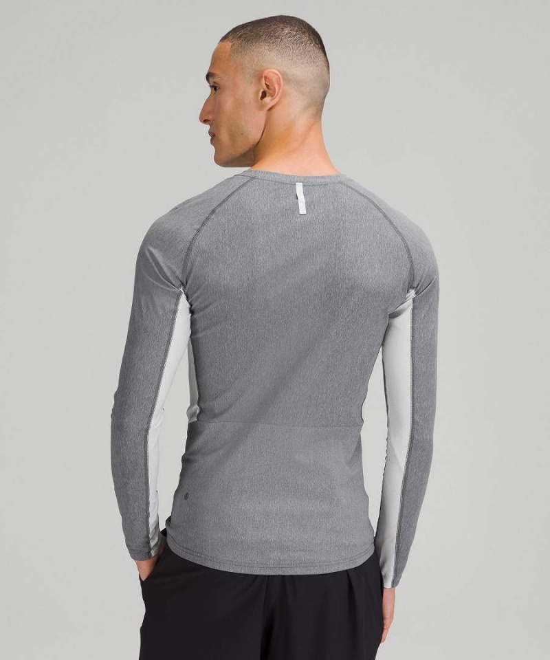 Lululemon Vital Drive Sport Langarmhemd Herren Grau | 9654GQDFC