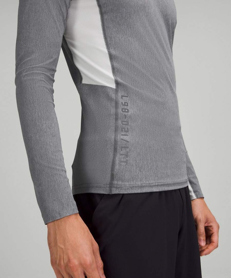 Lululemon Vital Drive Sport Langarmhemd Herren Grau | 9654GQDFC