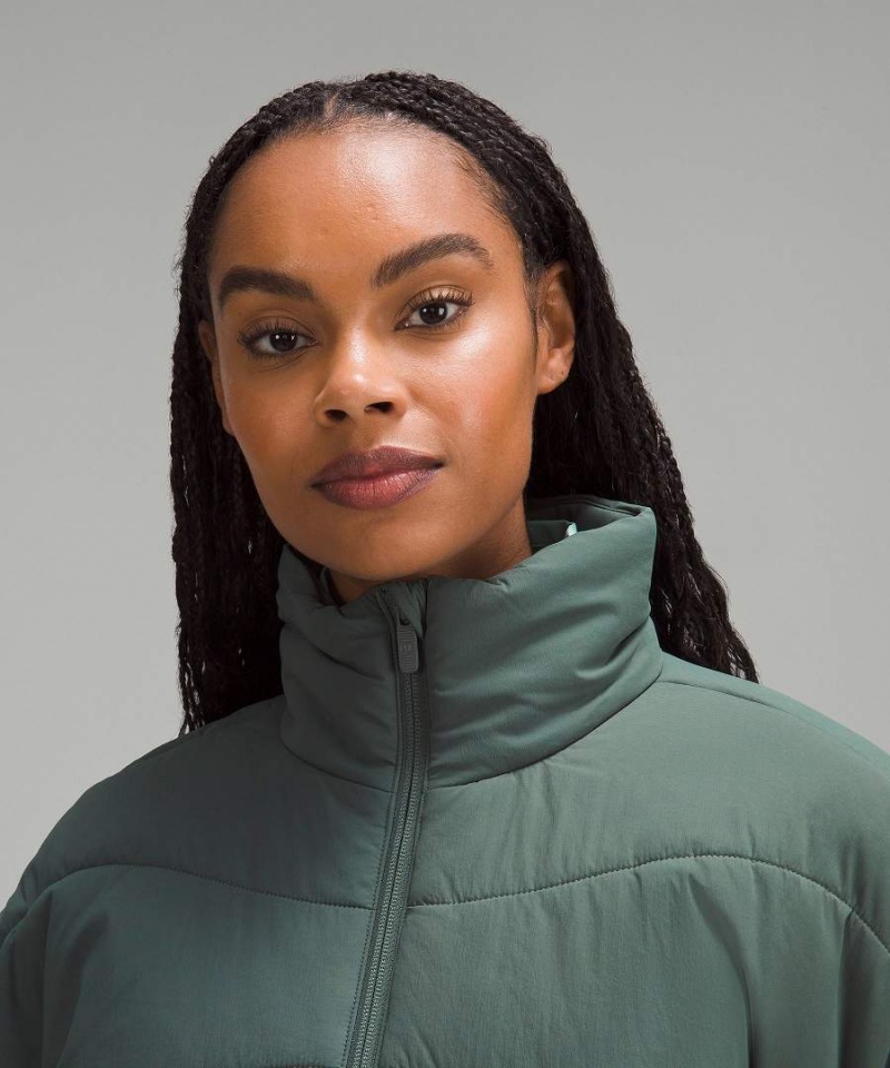 Lululemon Wave-Quilt Isolierte Jacken Damen Dunkelgrün | 4051RMCOA