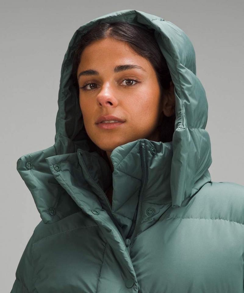 Lululemon Wunder Puff Long Daunenjacken Damen Dunkelgrün | 8429JZUYF