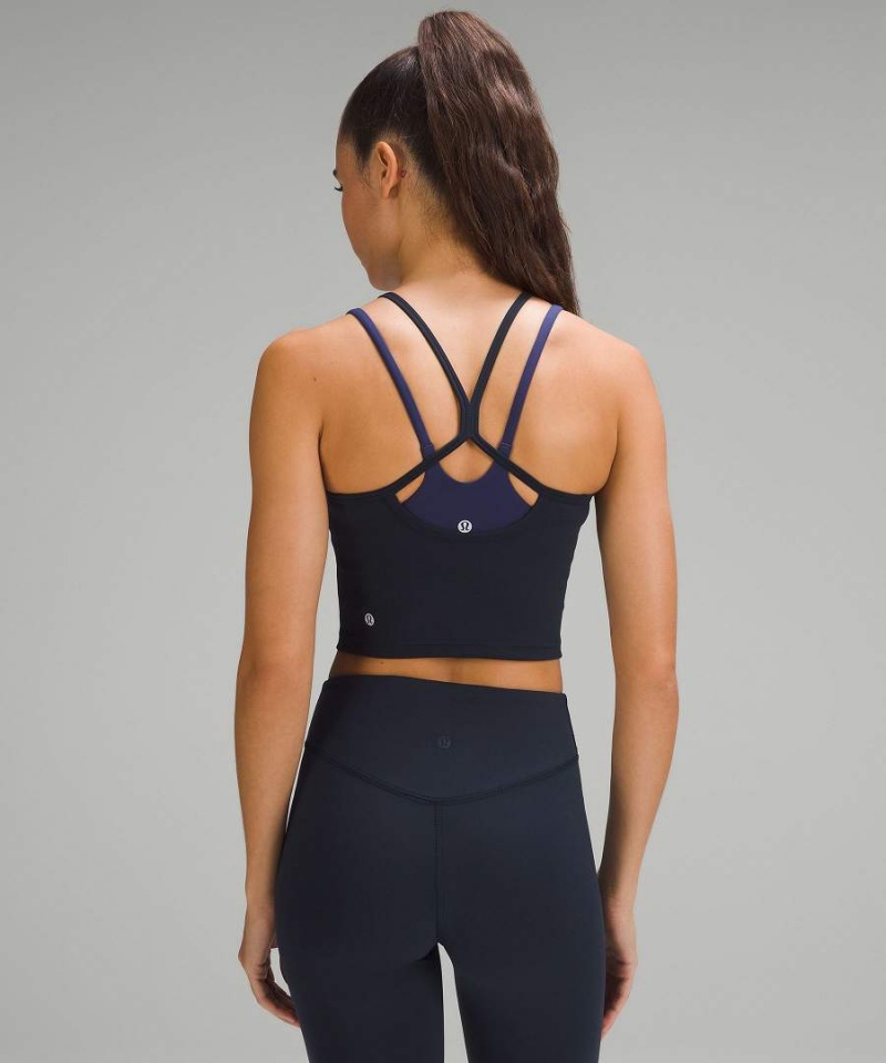 Lululemon Wunder Train High-Neck Cross-Back Tanktop Damen Navy | 6289SVWAF