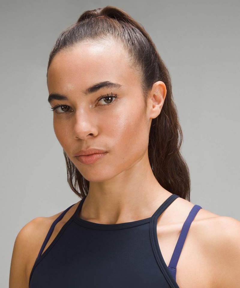 Lululemon Wunder Train High-Neck Cross-Back Tanktop Damen Navy | 6289SVWAF