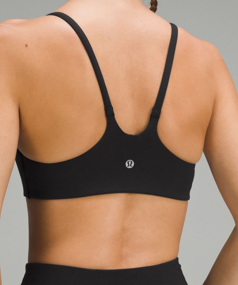 Lululemon Wunder Train Riemchen Racer Bra Light Support, A/B Cup Sport BH Damen Schwarz | 1768YWJHV