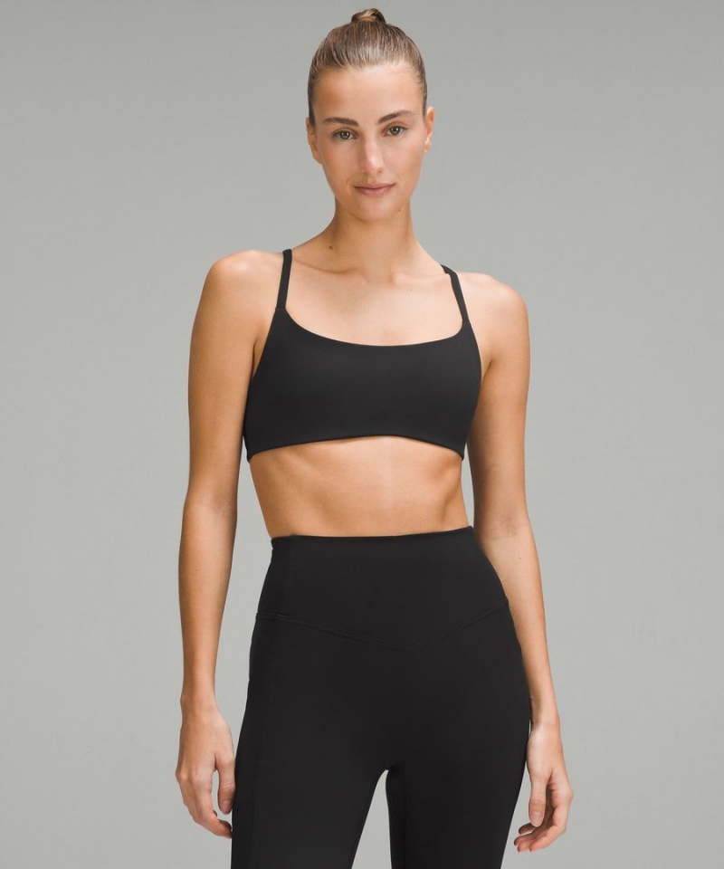 Lululemon Wunder Train Riemchen Racer Bra Light Support, A/B Cup Sport BH Damen Schwarz | 1768YWJHV