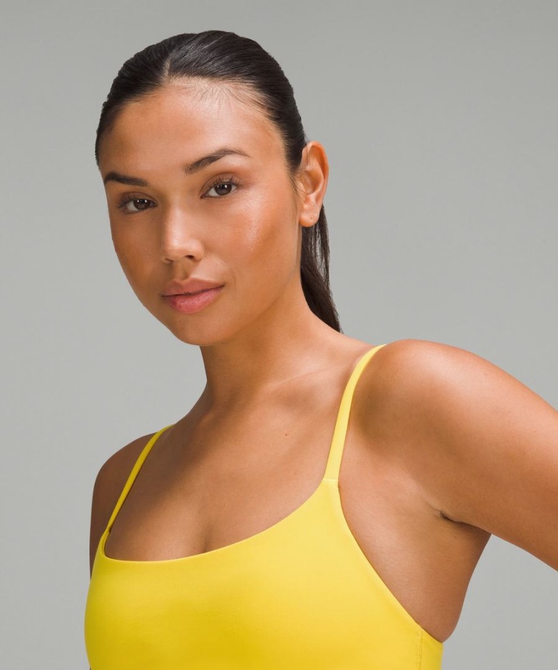 Lululemon Wunder Train Riemchen Racer Bra Light Support, A/B Cup Sport BH Damen Gelb | 4327CEFWO