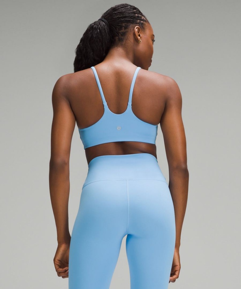 Lululemon Wunder Train Riemchen Racer Bra Light Support, C/D Cup Sport BH Damen Blau | 3829YODIU