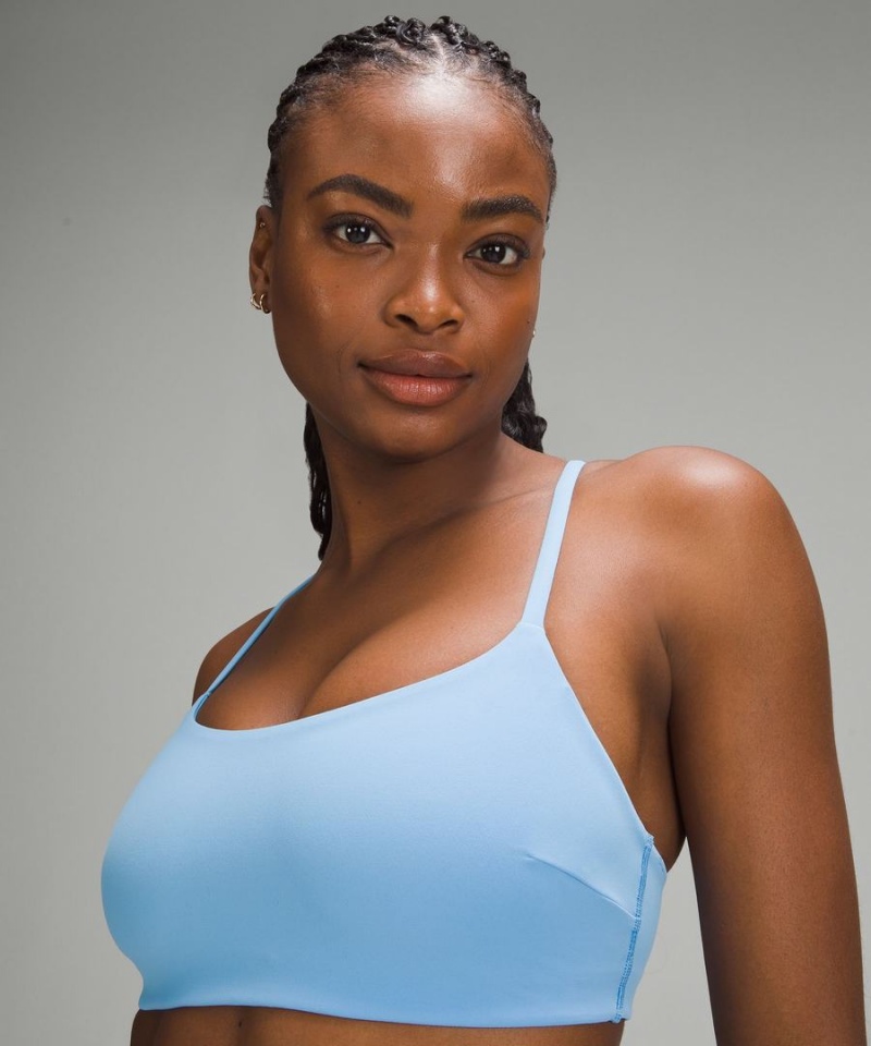 Lululemon Wunder Train Riemchen Racer Bra Light Support, C/D Cup Sport BH Damen Blau | 3829YODIU