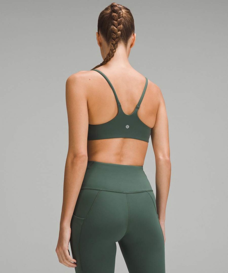 Lululemon Wunder Train Riemchen Racer Bra Light Support, A/B Cup Sport BH Damen Dunkelgrün | 4860IHKDG