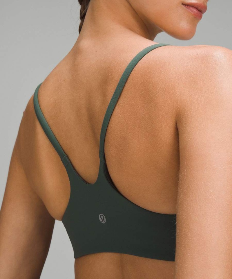 Lululemon Wunder Train Riemchen Racer Bra Light Support, A/B Cup Sport BH Damen Dunkelgrün | 4860IHKDG