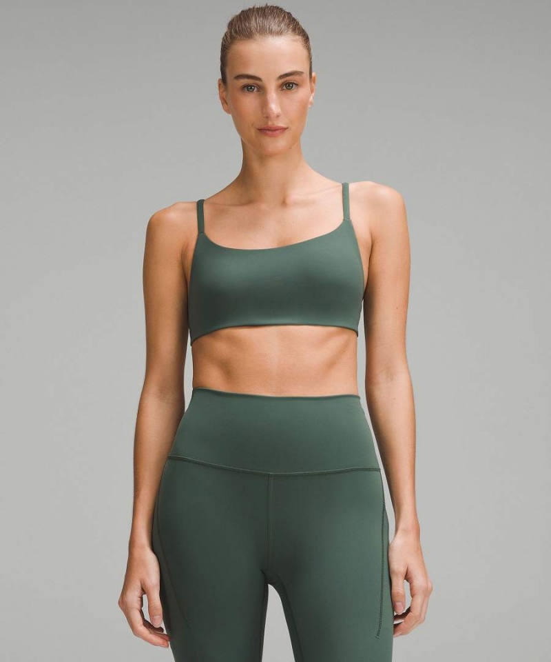 Lululemon Wunder Train Riemchen Racer Bra Light Support, A/B Cup Sport BH Damen Dunkelgrün | 4860IHKDG