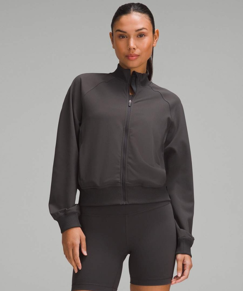 Lululemon Wunder Train Twill Sportjacke Damen Tiefesgrau | 3152KARIG