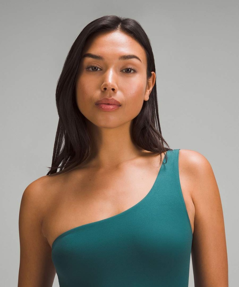 Lululemon Wundermost Ultra-Soft Nulu Asymmetrical Body Damen Türkis | 4013PJVYC