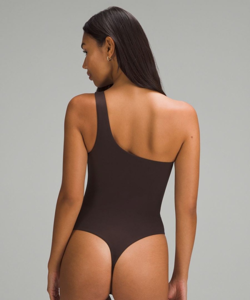 Lululemon Wundermost Ultra-Soft Nulu Asymmetrical Body Damen Schokolade | 0695QBXTD