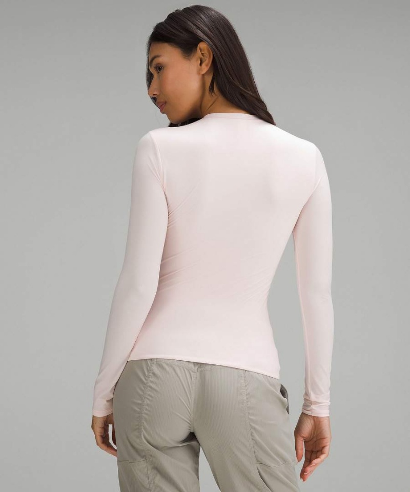 Lululemon Wundermost Ultra-Soft Nulu Crewneck Langarmhemd Damen Hellrot | 0648MXICQ