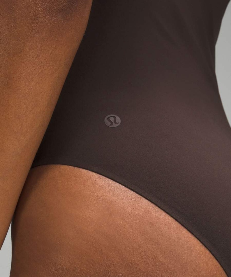 Lululemon Wundermost Ultra-Soft Nulu High-Neck Ärmellose Body Damen Schokolade | 5836XUBTW