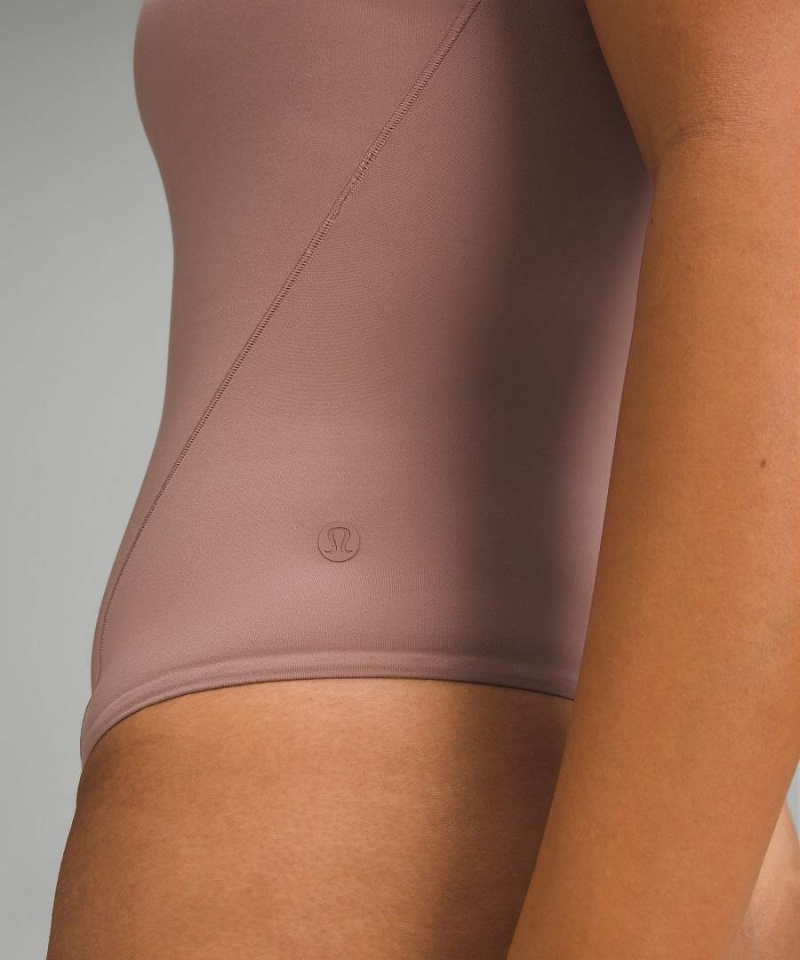 Lululemon Wundermost Ultra-Soft Nulu Mockneck Ärmellose Body Damen Rosa | 5372KRLIO