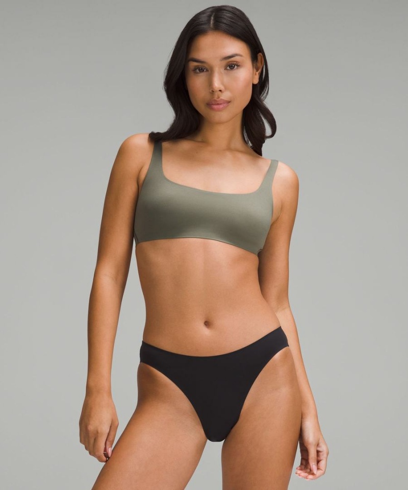 Lululemon Wundermost Ultra-Soft Nulu Scoop-Neck Bralette A–D Cups Sport BH Damen Grün | 4293KYZMP