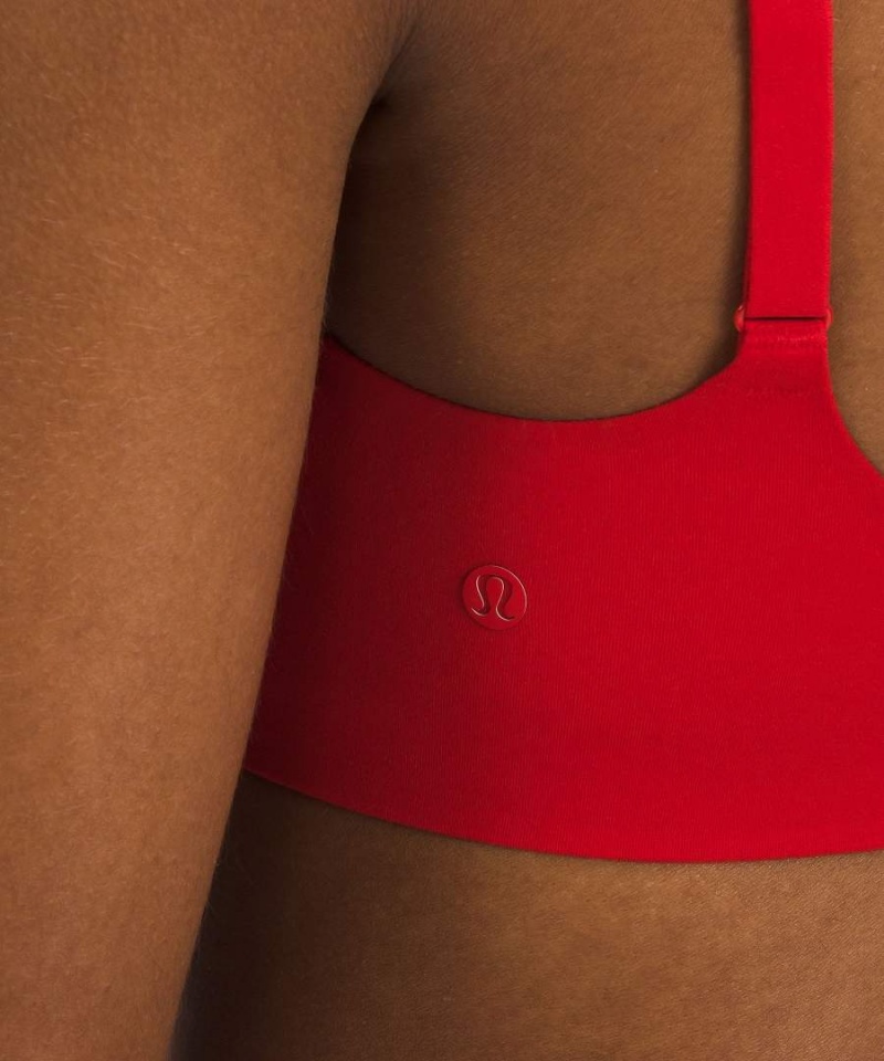 Lululemon Wundermost Ultra-Soft Nulu Scoop-Neck Bralette A–D Cups Sport BH Damen Rot | 0597RCNMW