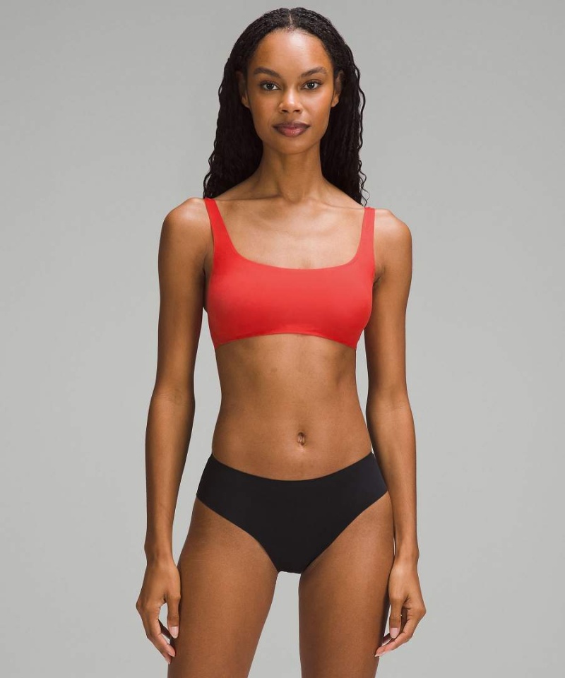 Lululemon Wundermost Ultra-Soft Nulu Scoop-Neck Bralette A–D Cups Sport BH Damen Rot | 0597RCNMW