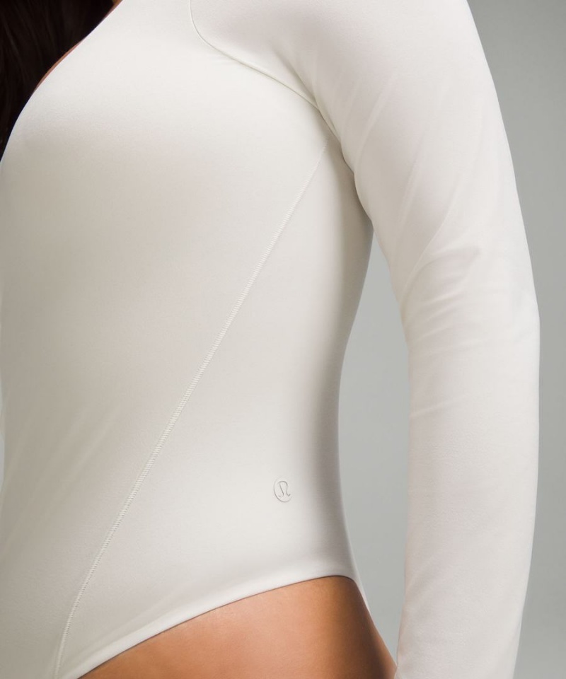 Lululemon Wundermost Ultra-Soft Nulu Square-Neck Long-Sleeve Body Damen Beige | 9564XSZPT