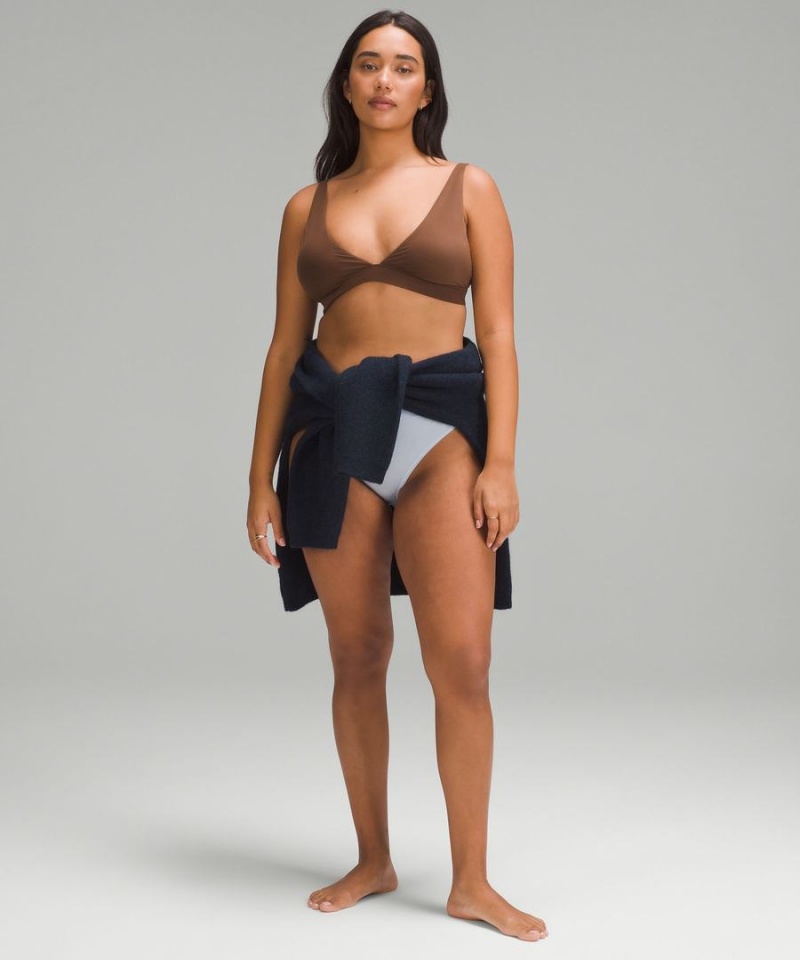 Lululemon Wundermost Ultra-Soft Nulu Triangle Bralette A–D Cups Sport BH Damen Schokolade | 5429YZNMP