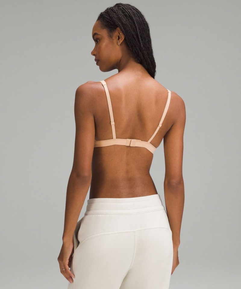 Lululemon Wundermost Ultra-Soft Nulu Triangle Bralette A–D Cups Sport BH Damen Beige | 0124CBYZE