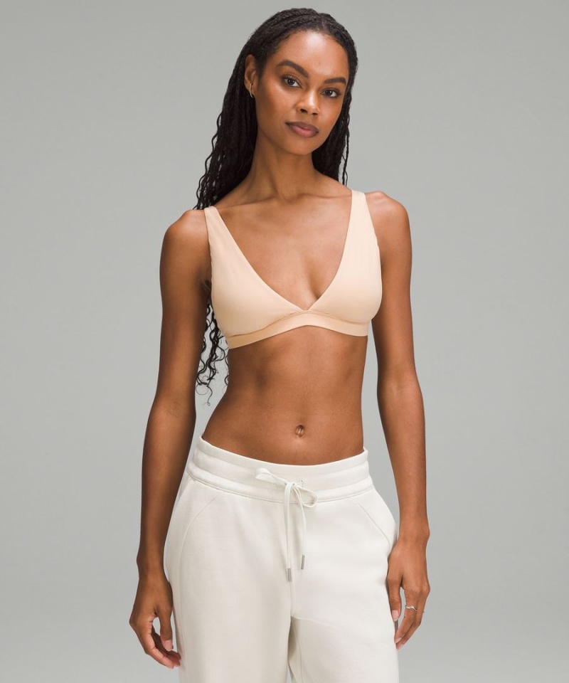 Lululemon Wundermost Ultra-Soft Nulu Triangle Bralette A–D Cups Sport BH Damen Beige | 0124CBYZE