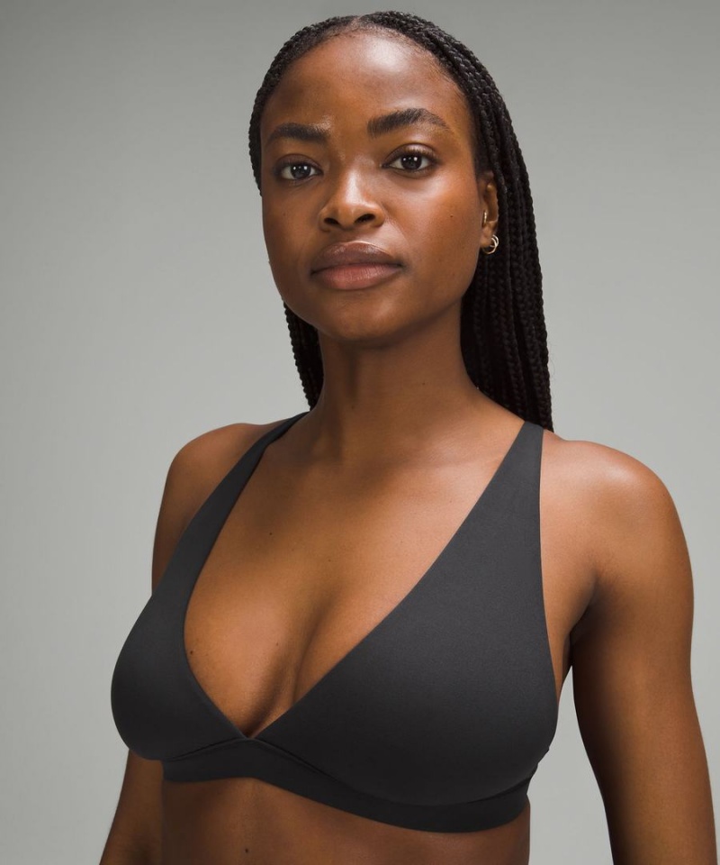 Lululemon Wundermost Ultra-Soft Nulu Triangle Bralette A–D Cups Sport BH Damen Schwarz | 2406DHEKY