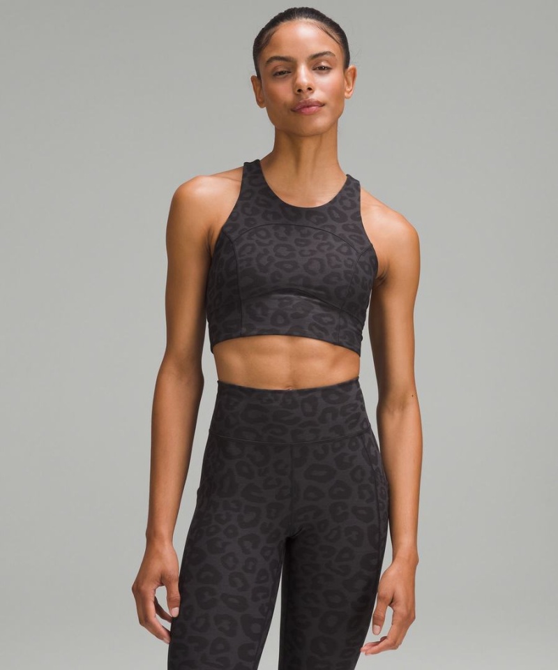 Lululemon lab Everlux Jacquard Train Sport BH Damen Tiefesgrau Schwarz | 8250OQDFT