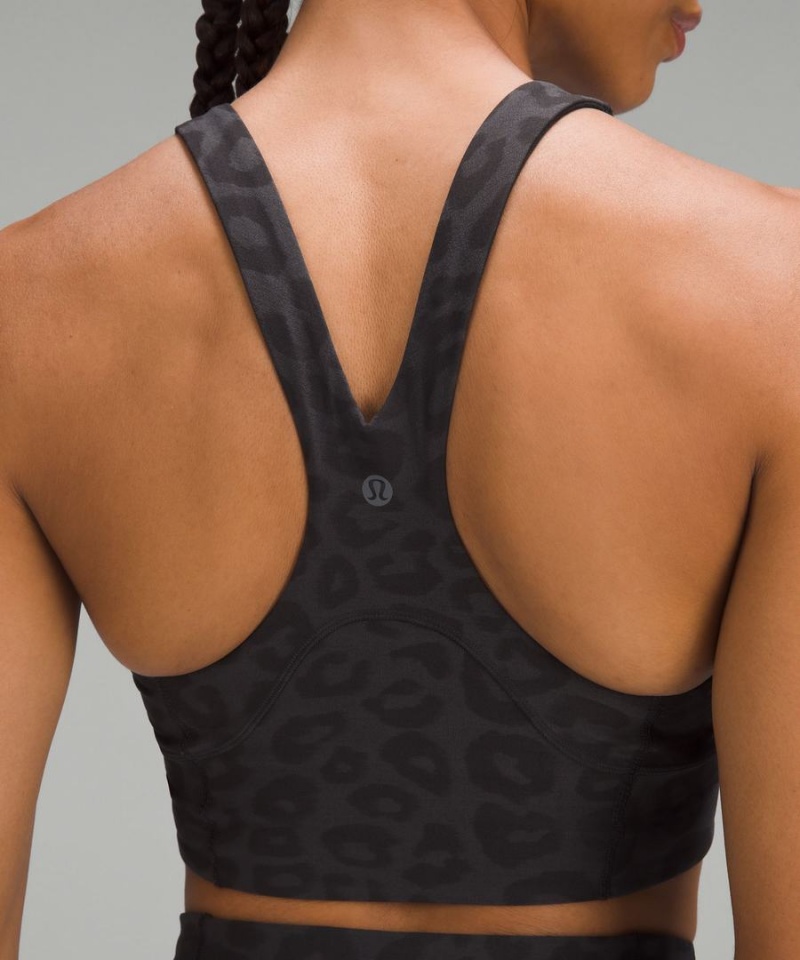 Lululemon lab Everlux Jacquard Train Sport BH Damen Tiefesgrau Schwarz | 8250OQDFT