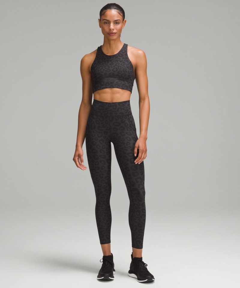 Lululemon lab Everlux Jacquard Train Sport BH Damen Tiefesgrau Schwarz | 8250OQDFT