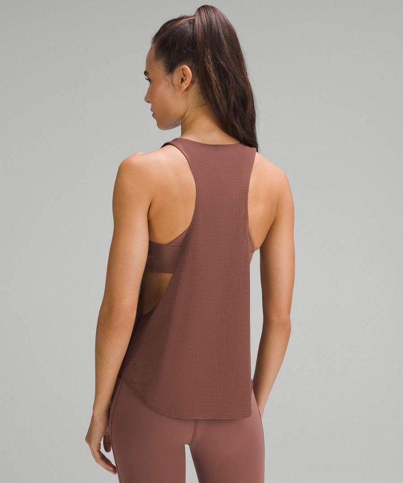 Lululemon lab Grid Mesh Graphic Sport Tanktop Damen Beige | 5782VQUYW